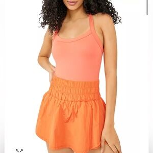 Free People Orange Way Home Skort Romper | Size Large